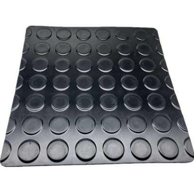 Anti-Slip Zwarte Garage Rubber Mat Flooring Custom Pattern Gekrompen fijn geribde gegroeveerde munt rubberen plaat