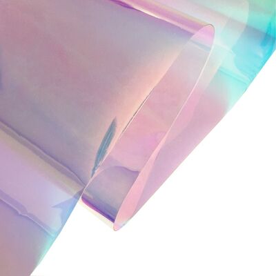 Transparent Rainbow Dichroic Iridescent PVC Film Plastic Sheet for Custom Size Raincoat and Decoration